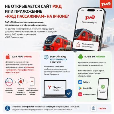 Не открывается сайт РЖД или приложение «РЖД Пассажирам» на iPhone?